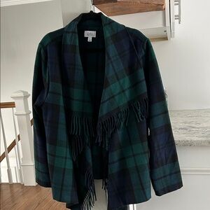 Croft & Barrow Tartan Coat with Fringe